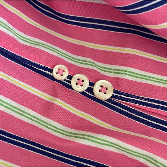 Ralph Lauren Classic Fit Bold Striped Button Down Shirt Pink Multi Medium - Picture 8 of 13